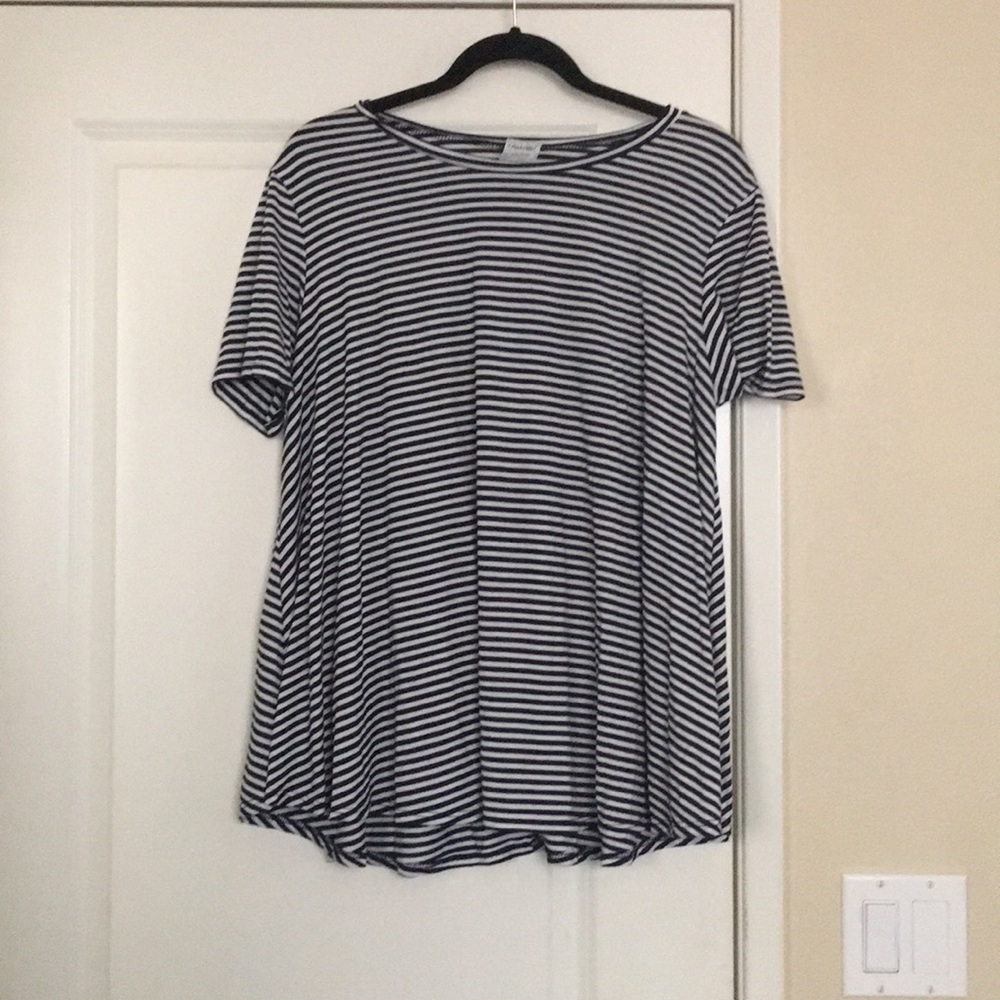 Black And Grey Striped Trapeze Shirt